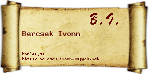 Bercsek Ivonn névjegykártya